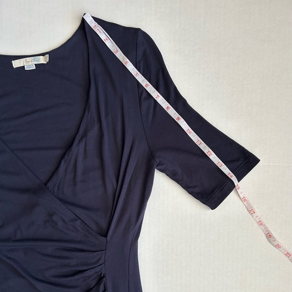Boden Dress Women's Navy Blue Wrap Style V-Neck ½ Sleeve 10R - Picture 7 of 12